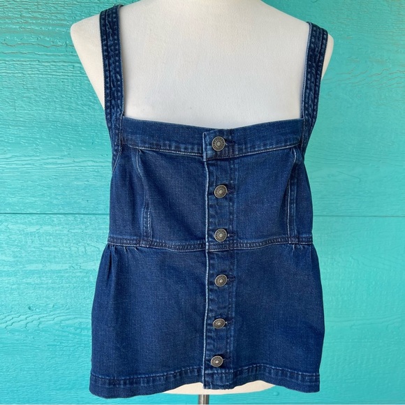 AMERICAN EAGLE DENIM BUTTON FRONT BABY DOLL TOP SIZE LARGE NWT - Picture 5 of 11